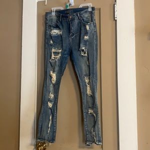 Ripped front and back jeans